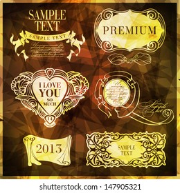 calligraphic design elements, page decoration and labels
