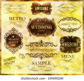 calligraphic design elements, page decoration and labels