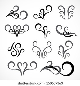 Calligraphic Design Elements And Page Decoration - Isolated On White Background - Vector Illustration, Graphic Design Editable For Your Design.