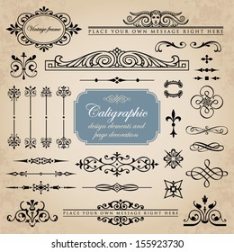 Calligraphic design elements and page decoration set 11