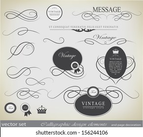 calligraphic design elements and page decoration/ vector