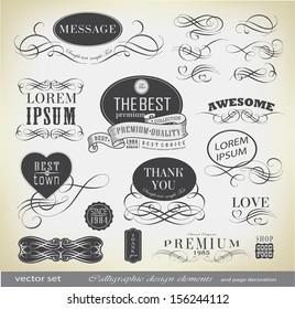 calligraphic design elements and page decoration