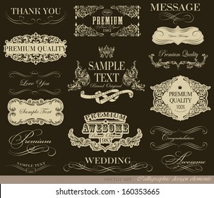 calligraphic design elements and page decoration/ vector set