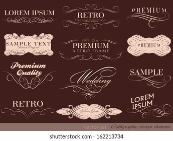 calligraphic design elements and page decoration/ vector set