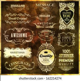 calligraphic design elements, page decoration and labels
