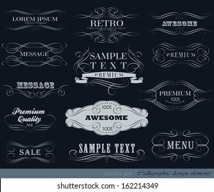 calligraphic design elements and page decoration/ vector set