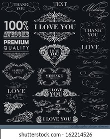 calligraphic design elements and page decoration/ vector set