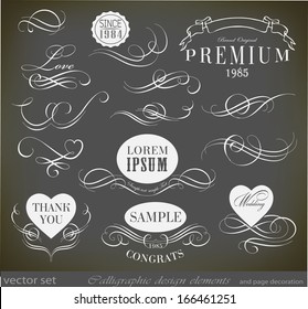 calligraphic design elements and page decoration/ vector set