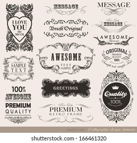 calligraphic design elements and page decoration/ vector set