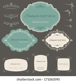 calligraphic design elements and page decoration. vector illustration