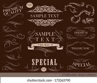 calligraphic design elements and page decoration/ vector set