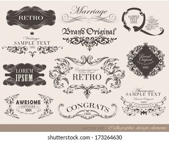 calligraphic design elements and page decoration/ vector set