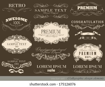 calligraphic design elements and page decoration/ vector set