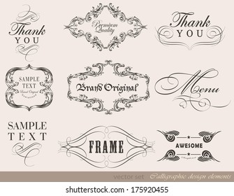 calligraphic design elements and page decoration/ vector set