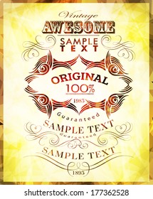 calligraphic design elements, page decoration and labels