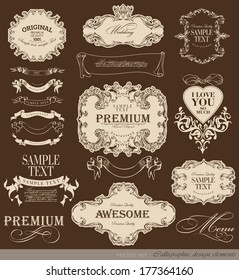 calligraphic design elements and page decoration/ vector set