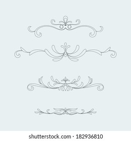 Calligraphic design elements and page decoration. Contour shape