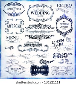 calligraphic design elements, page decoration and labels