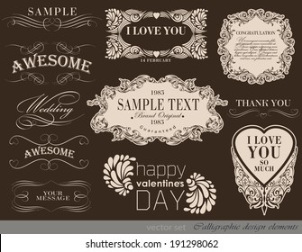 calligraphic design elements and page decoration/ vector set