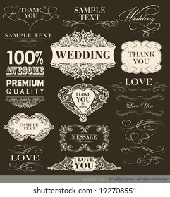 calligraphic design elements and page decoration/ vector set