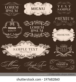 calligraphic design elements and page decoration/ vector set