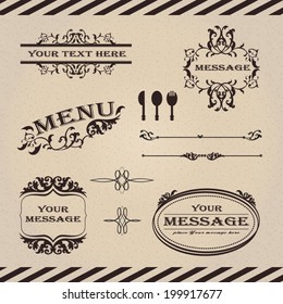 calligraphic design elements and page decoration - lots of useful elements
