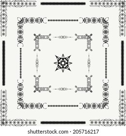 Calligraphic design elements and page decoration