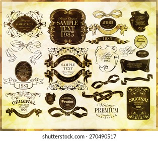 calligraphic design elements and page decoration/ vector set