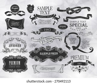 calligraphic design elements and page decoration/ vector set