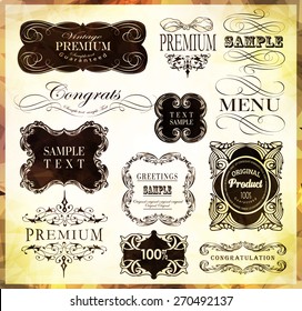 calligraphic design elements and page decoration/ vector set