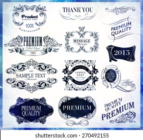 calligraphic design elements and page decoration/ vector set