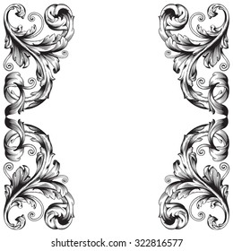 Calligraphic design elements: page decoration, Premium Quality and Satisfaction Guarantee Label, antique and baroque frames. Black and wight graphic style, Bohemian.