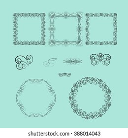  Calligraphic Design Elements and Page Decoration. Vector set