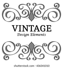 Calligraphic design elements and page decoration. Vintage floral elements for design. Vector decorative design elements.