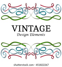 Calligraphic design elements and page decoration. Multicolor Vintage elements for design on a white background. Vector decorative design elements.
