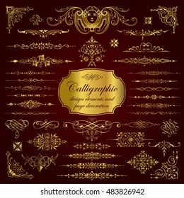 Calligraphic design elements and page decoration in gold