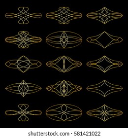 Calligraphic design elements and page decoration. Vector.