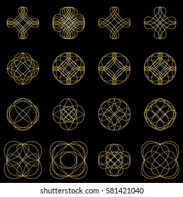 Calligraphic design elements and page decoration. Vector.