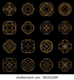 Calligraphic design elements and page decoration. Vector.