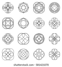 Calligraphic design elements and page decoration. Vector.