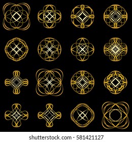 Calligraphic design elements and page decoration. Vector.