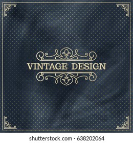 Calligraphic design elements and page decoration: frame, corner, monogram.
Deep blue background