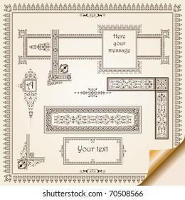 calligraphic design elements and page decoration - lots of useful elements to embellish your layout