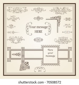 calligraphic design elements and page decoration - lots of useful elements to embellish your layout