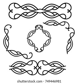calligraphic design elements and page decoration