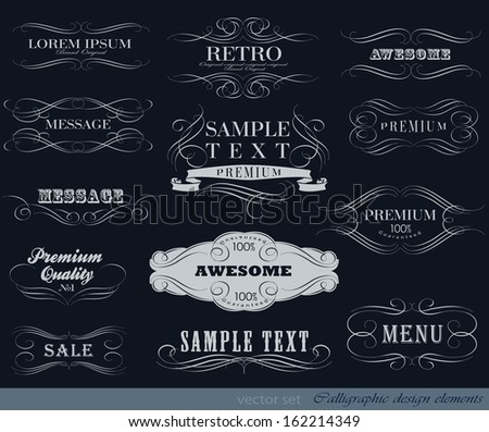calligraphic design elements and page decoration/ vector set