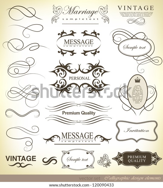 calligraphic design elements and page decoration/\
vector set