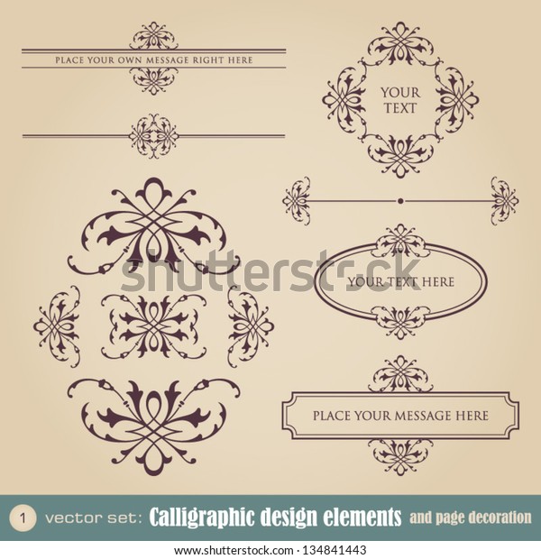 Calligraphic\
design elements and page decoration set\
1