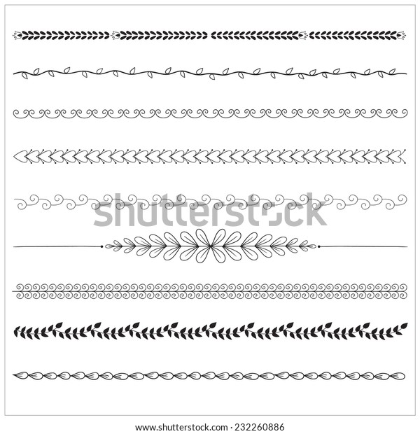 Calligraphic design elements and page\
decoration. Page decor elements for calligraphy\
design
