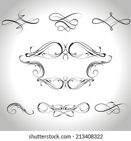 Calligraphic design elements and page decorations for design,vector illustration